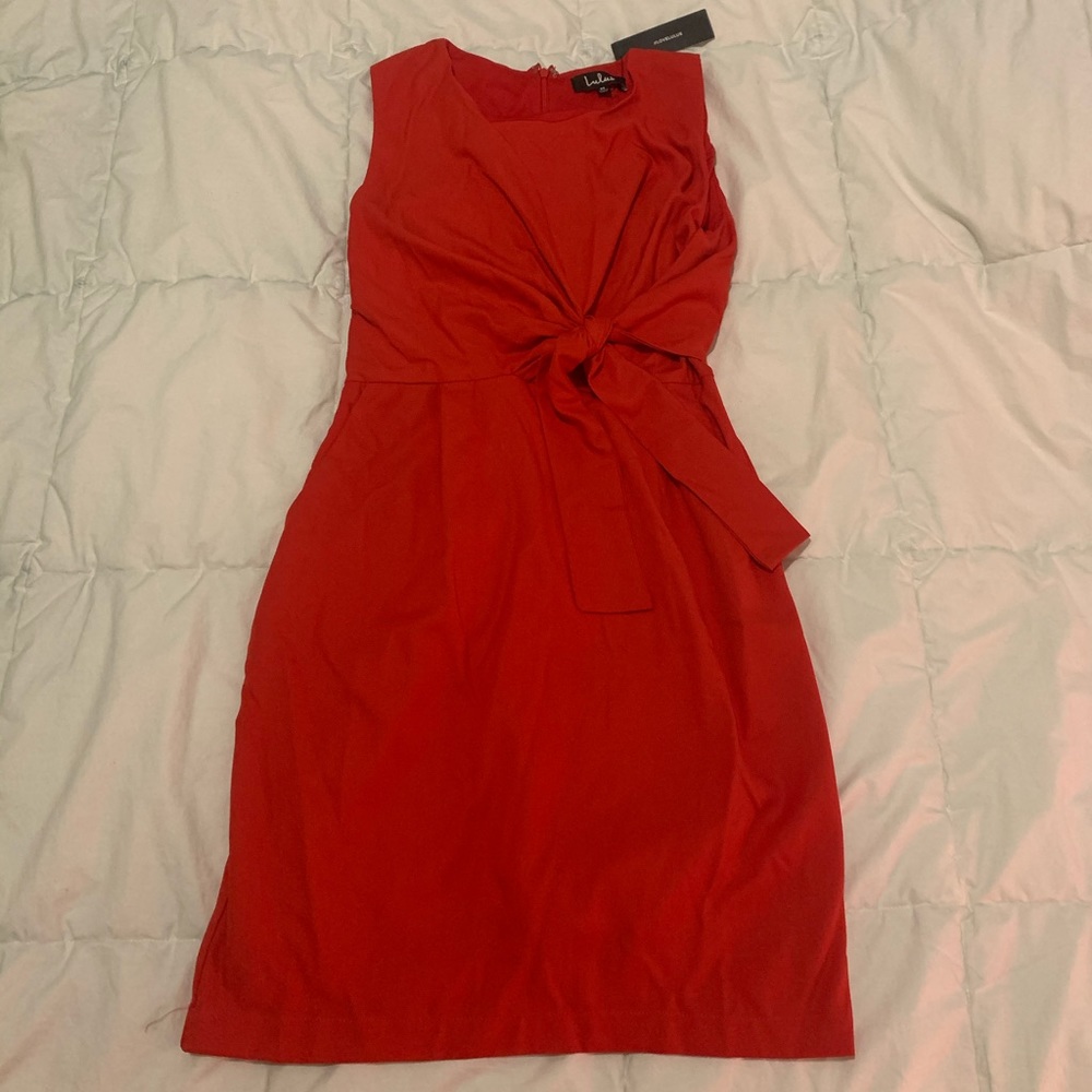 Lulus Sleeveless Red Tie Dress